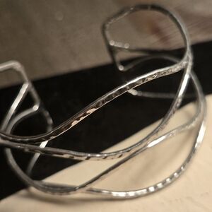 Silver Hammered Cuff Women's Bracelet